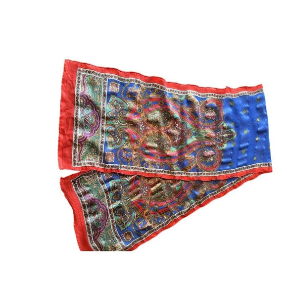 Vintage Berkshire Silk Scarf With Paisley & Floral Patterns - Picture 5 of 5